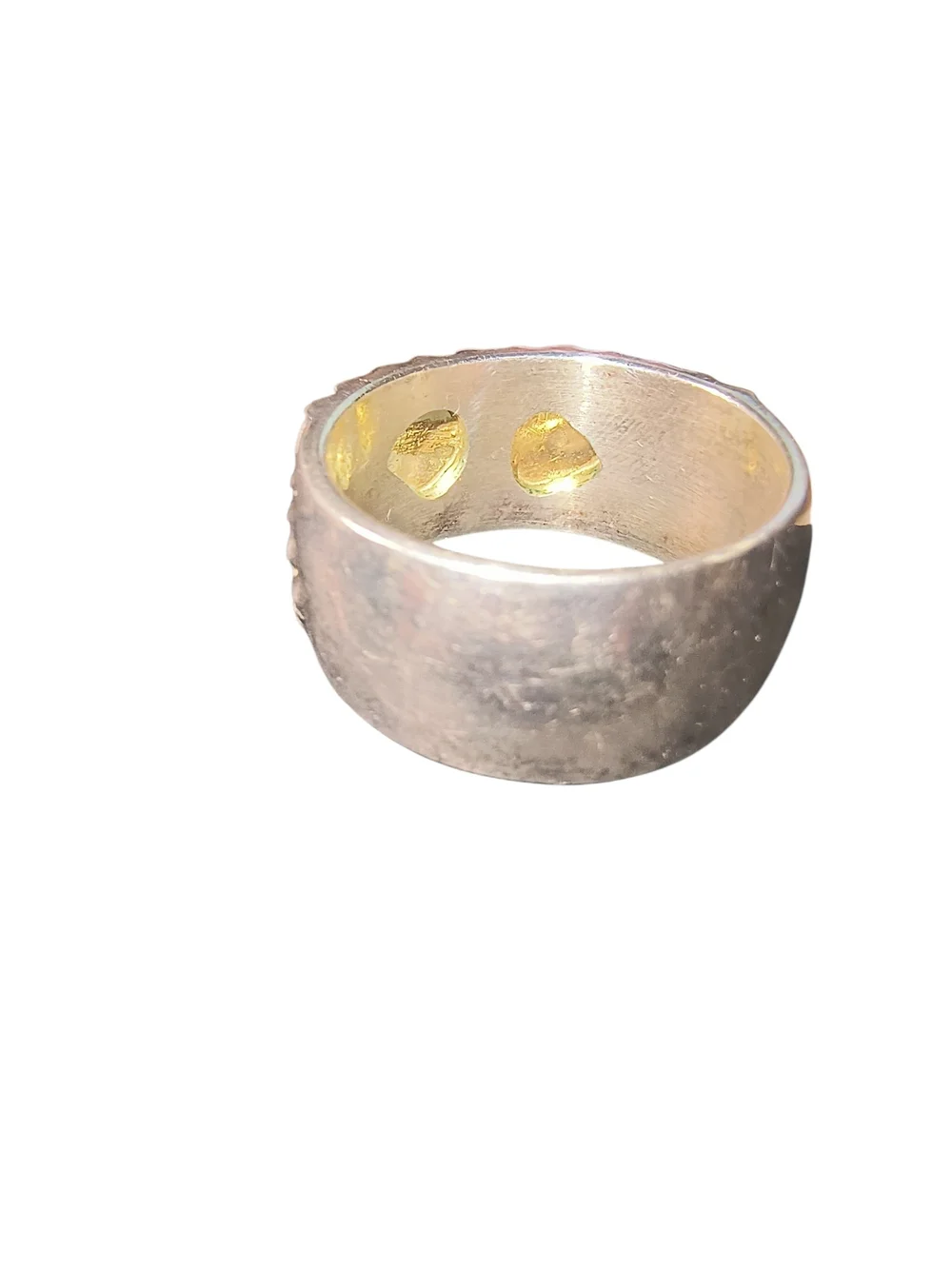 Sterling Silver & 10K Gold Leaf Motif Men's Band Ring: Black Hills Gold Style
